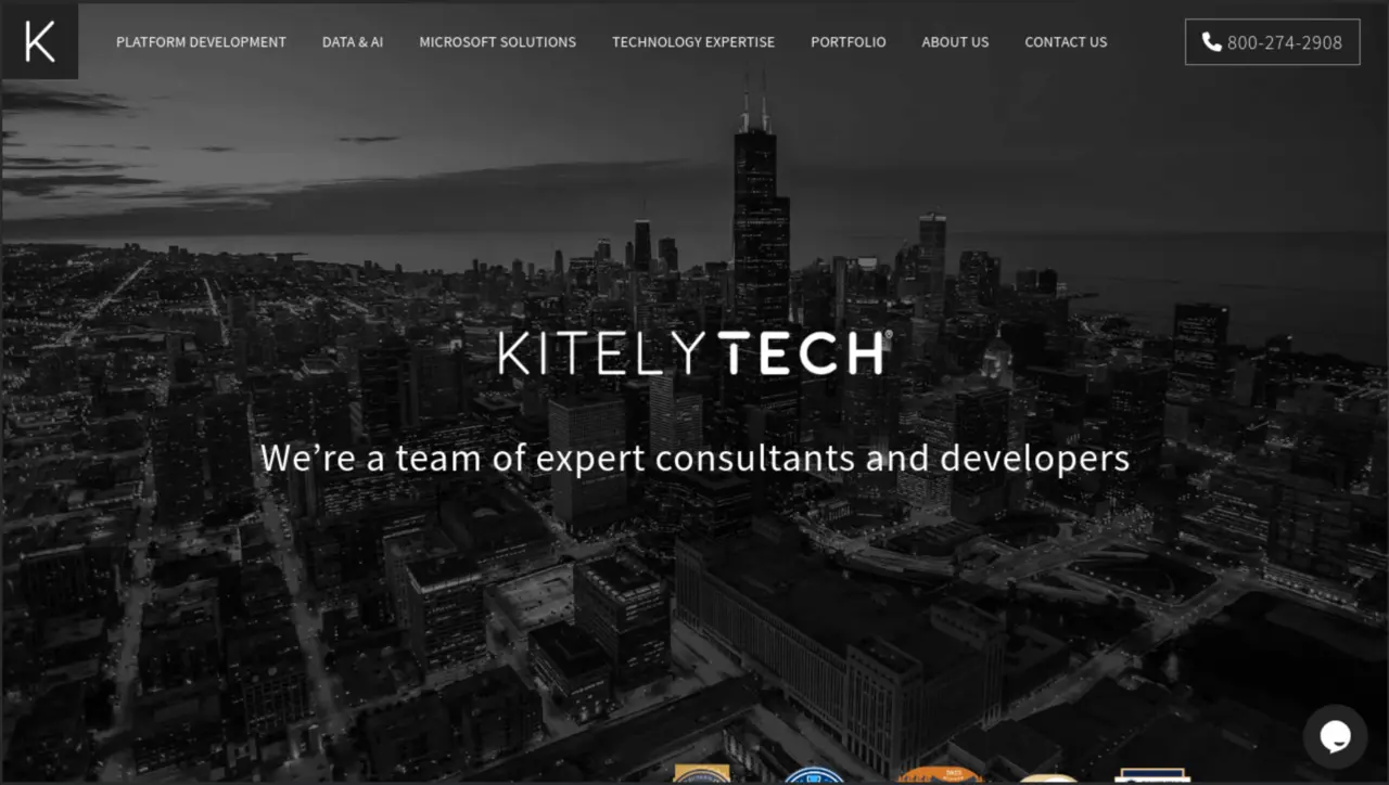 A Screenshot of the Kitely Tech site.