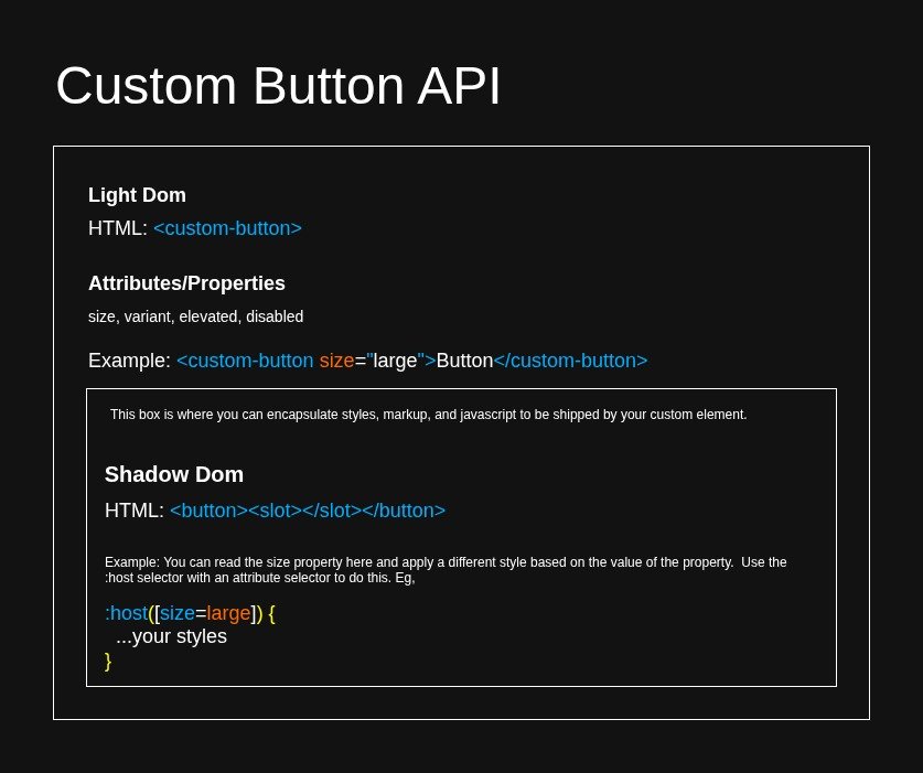 Custom Button - Attributes/Properties